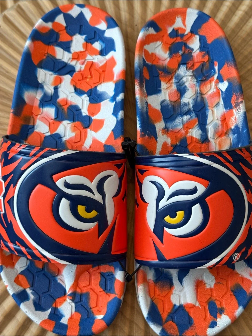 Hype Unisex Auburn University Collegiate Slydr Slide Sandal Shoe Beach Shower